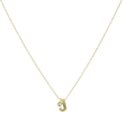 Necklaces Marian Maurer  | Micro “J” Initial Pendant Necklace