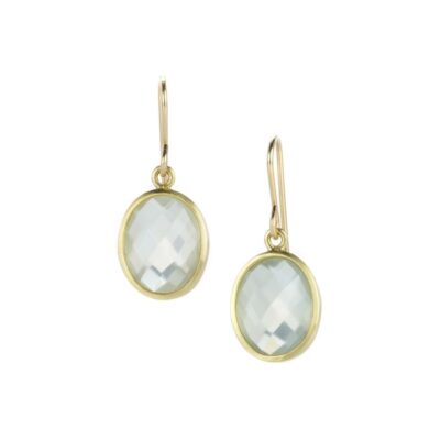 Earrings Maria Beaulieu  | Faceted Green Moonstone Earrings