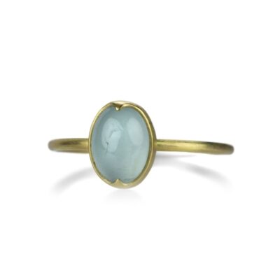 Rings Gabriella Kiss  | 18K Oval Blue Aquamarine Ring