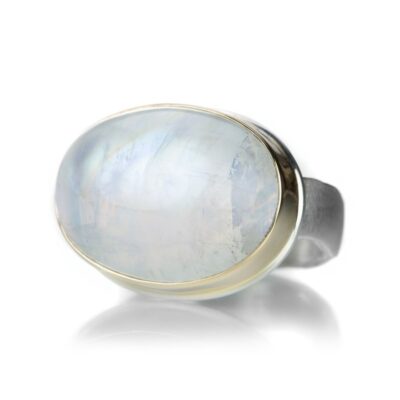 Rings Jamie Joseph  | Oval White Rainbow Moonstone Ring