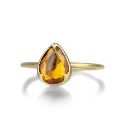 Rings Gabriella Kiss  | Pear Shaped Rose Cut Orange Sapphire Ring