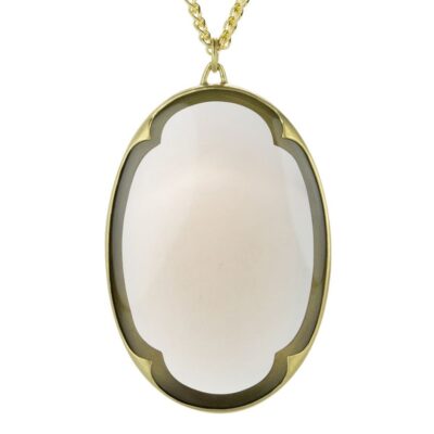 Necklaces Gabriella Kiss  | 18K Large Smoky Quartz Lens Pendant Necklace