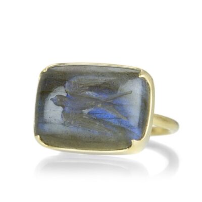 Rings Gabriella Kiss  | Labradorite Swallow Intaglio Ring