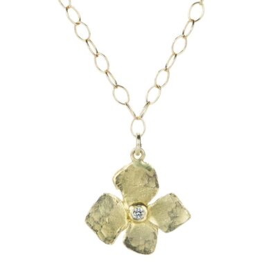 Necklaces Victoria Cunningham  | Single Hydrangea Diamond Necklace