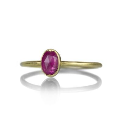 Rings Gabriella Kiss  | Small Oval Rose Cut Ruby Ring