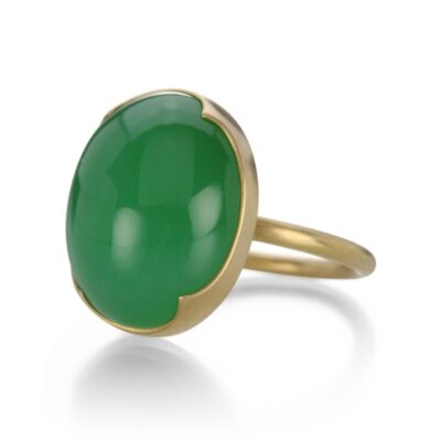 Rings Gabriella Kiss  | Large Oval Chrysoprase Ring