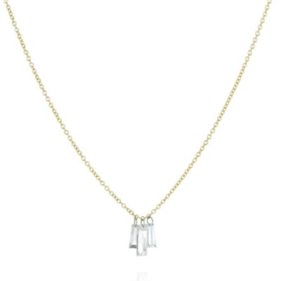 Necklaces Todd Pownell  | Triple Baguette Diamond Pendant Necklace