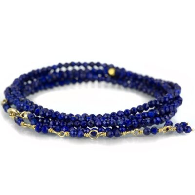 Bracelets Anne Sportun  | 18K Lapis Wrap Bracelet – 34″