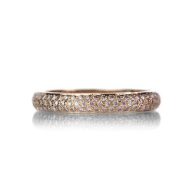 Rings Sethi Couture  | Rose Gold Pink Diamond Tire Band