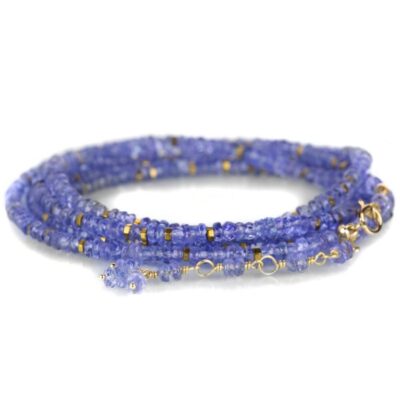 Bracelets Anne Sportun  | 18K Tanzanite Confetti Wrap Bracelet – 34″