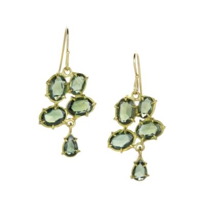 Earrings Rosanne Pugliese  | Green Sapphire Florette Earrings