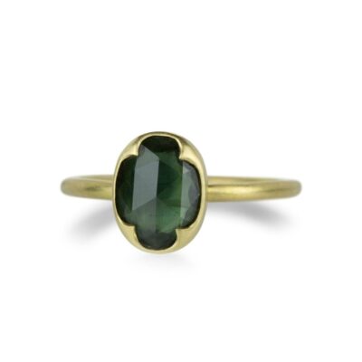 Rings Gabriella Kiss  | 18K Oval Green Sapphire Ring