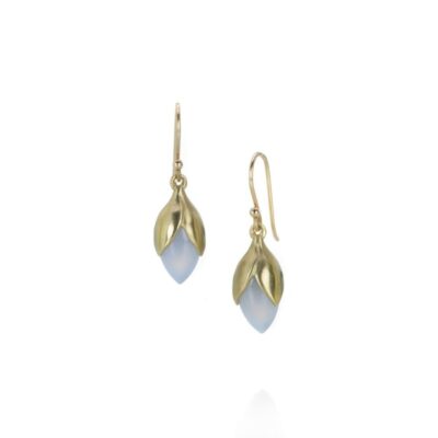 Earrings Annette Ferdinandsen  | Small Blue Chalcedony Bud Drop Earrings