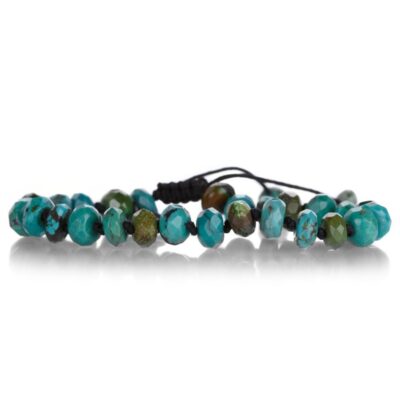 Bracelets Joseph Brooks  | Faceted Arizona Turquoise Macrame Beaded Bracelet