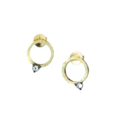 Earrings Todd Pownell  | Circle Studs With Inverted Diamonds