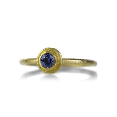 Rings Petra Class  | Round Faceted Blue Sapphire Ring