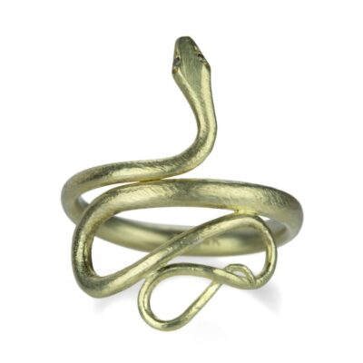 Rings Gabriella Kiss  | Large 14K Green Gold Snake Ring