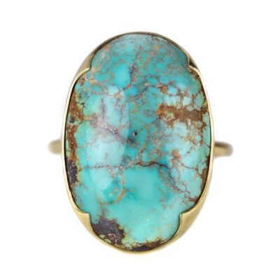 Rings Gabriella Kiss  | Large Oval Persian Turquoise Ring