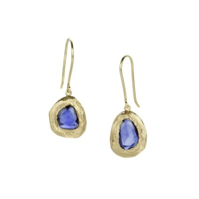 Earrings Page Sargisson  | Rose Cut Dark Blue Sapphire Earrings