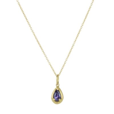 Necklaces Marian Maurer  | Teardrop Purple Sapphire City Pendant Necklace