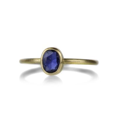 Rings Gabriella Kiss  | 18K Yellow Gold Oval Blue Sapphire Ring