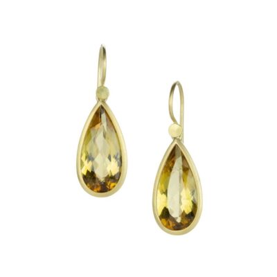 Earrings Lola Brooks  | Teardrop Golden Tourmaline Earrings