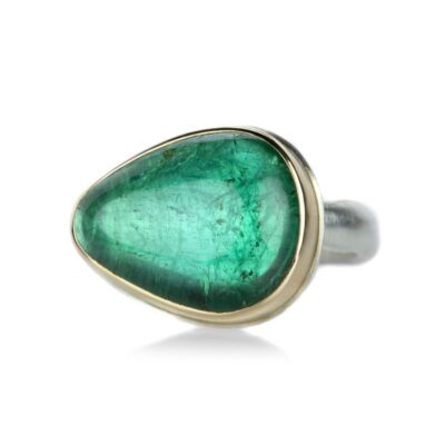 Rings Jamie Joseph  | Smooth Teardrop Green Tourmaline Ring