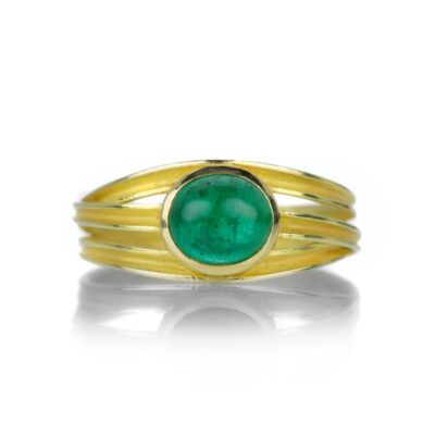 Rings Barbara Heinrich  | Oval Emerald Cabochon Wrapped Ring