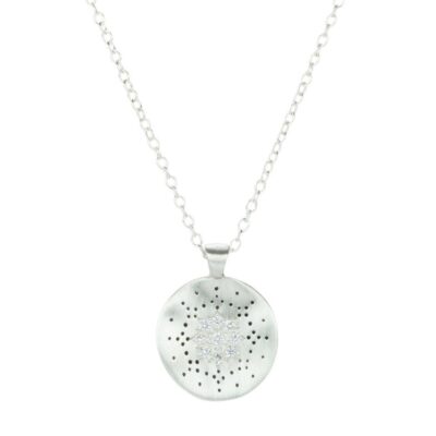 Necklaces Adel Chefridi  | Silver Diamond Reflections Pendant Necklace