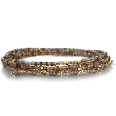 Bracelets Anne Sportun  | Champagne Garnet Confetti Wrap Bracelet -34″