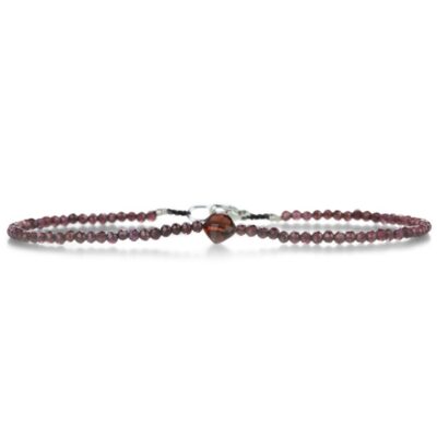 Bracelets Margaret Solow  | Faceted Double Garnet Beaded Bracelet