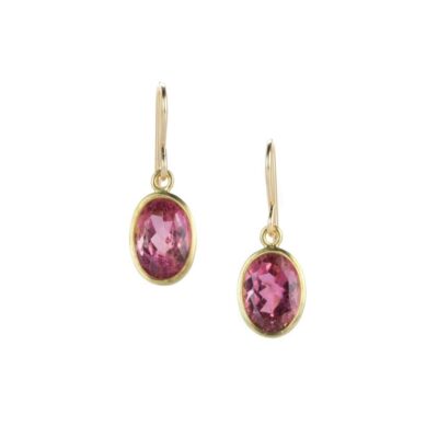 Earrings Maria Beaulieu  | Oval Rubellite Tourmaline Drop Earrings