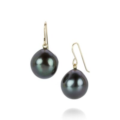 Earrings Maria Beaulieu  | Squid Ink Baroque Tahitian Pearl Earrings