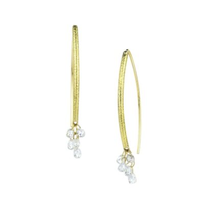 Earrings Barbara Heinrich  | Navette Earrings With White Diamond Briolettes