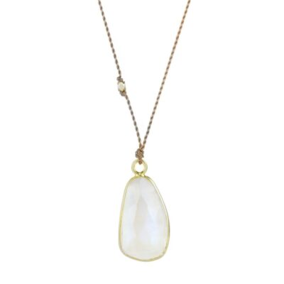 Necklaces Margaret Solow  | Rainbow Moonstone Pendant Cord Necklace