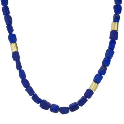 Necklaces Petra Class  | Rough Cut Lapis Beaded Necklace