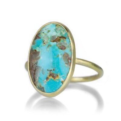 Rings Gabriella Kiss  | Large Persian Turquoise Gold Ring