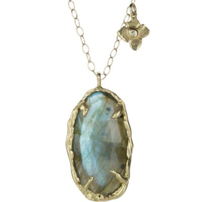 Necklaces Victoria Cunningham  | Labradorite And Flower Pendant Necklace