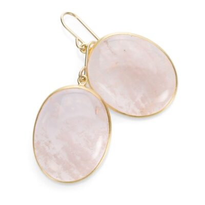 Earrings Maria Beaulieu  | Oval Rose Quartz Earrings