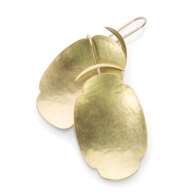 Earrings Gabriella Kiss  | 18K Yellow Gold Large Hammered Scallop Earrings