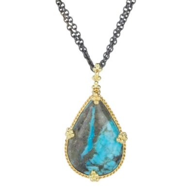 Necklaces Amali  | Teardrop Peruvian Opal Pendant Necklace