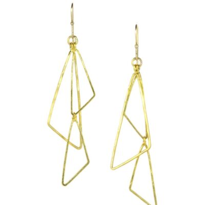 Earrings Rosanne Pugliese  | 22K Gold Triple Triangle Drop Earrings