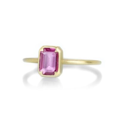 Rings Gabriella Kiss  | Emerald Cut Pink Sapphire Ring