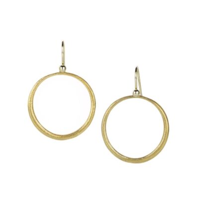 Earrings John Iversen  | 18K Yellow Gold Skinny Hoop Drop Earrings