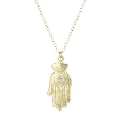 Necklaces Victoria Cunningham  | Hamsa With Diamond Pendant Necklace