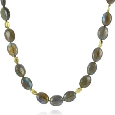 Necklaces Barbara Heinrich  | Oval Labradorite Bead Necklace