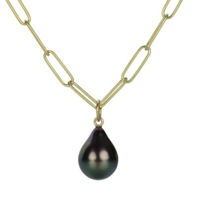 Necklaces Maria Beaulieu  | Dark Green Tahitian Pearl Pendant (Pendant Only)