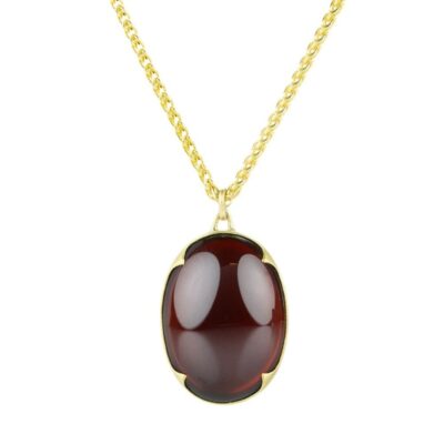 Necklaces Gabriella Kiss  | Oval Almandine Garnet Pendant Necklace