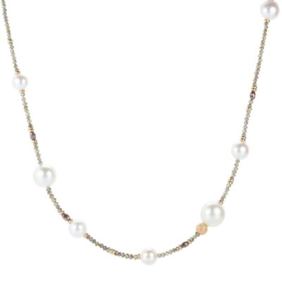 Necklaces Gellner  | Brown Diamond And Pearl Necklace