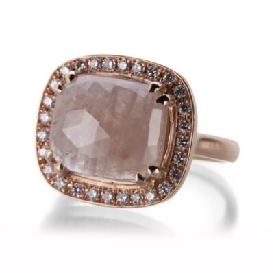 Rings Anne Sportun  | 14K Rose Gold Beige Sapphire Ring